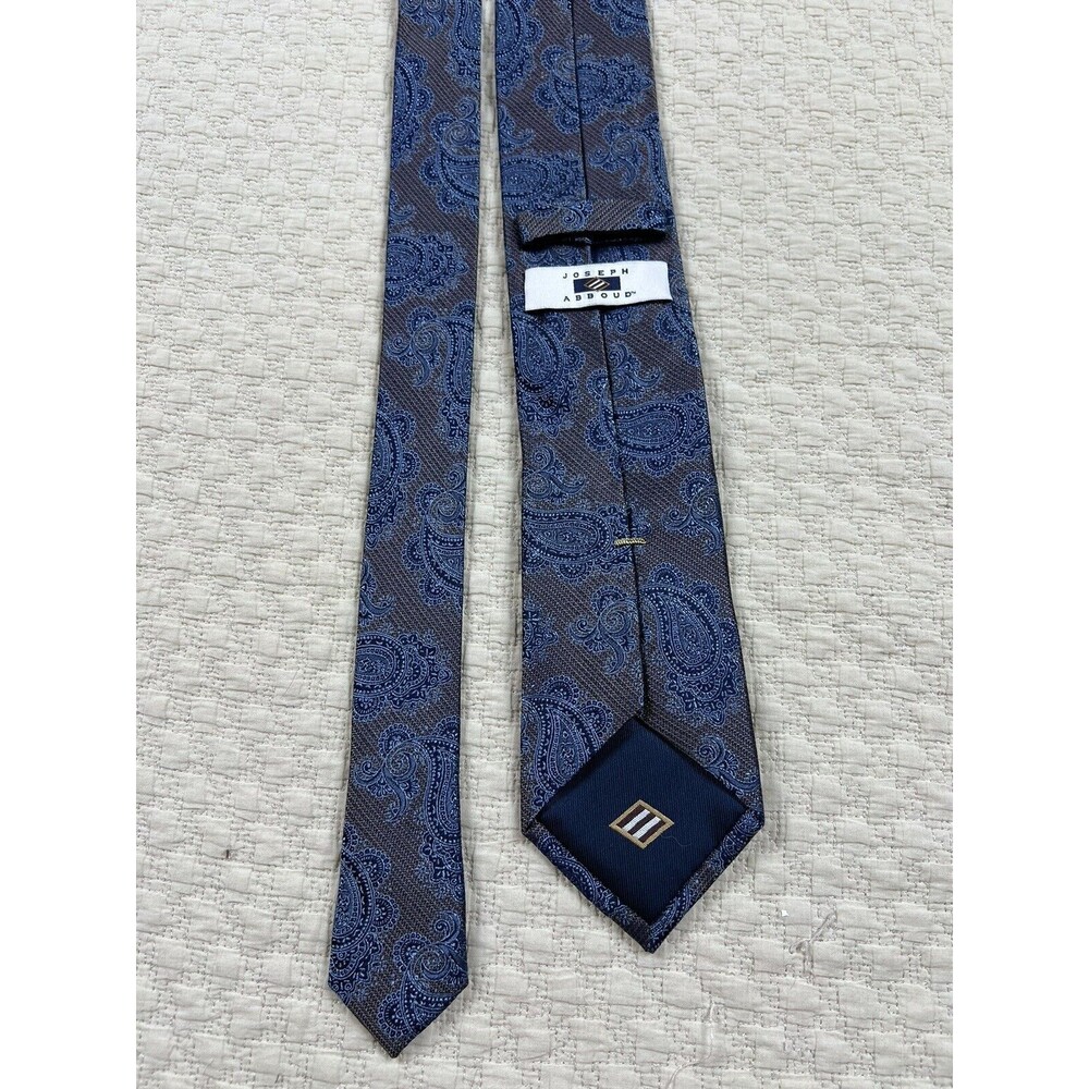 Joseph Abboud Paisley Tie Pattern |‎ Brown Blue | 59"L 3.5"W